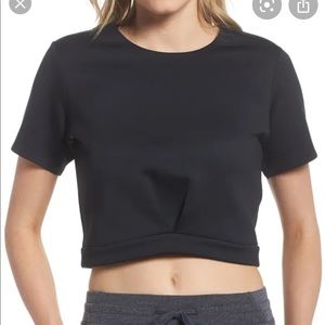 Zella Black Any Day Cropped Tee